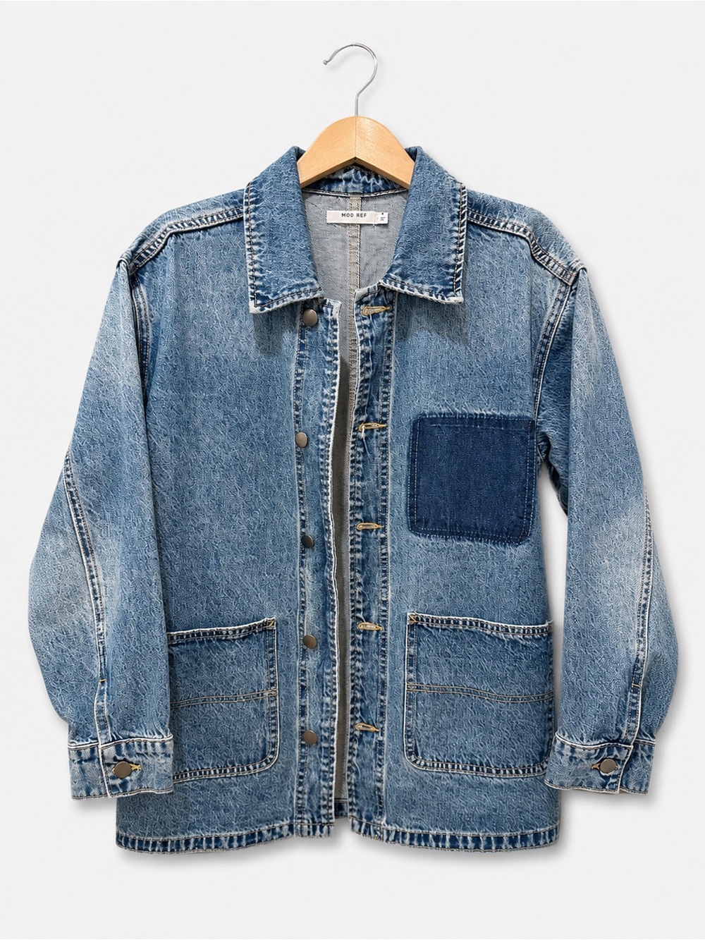 Mod Ref Denim Chore Jacket Women’s Size Small Like New Utility Snap Jacket